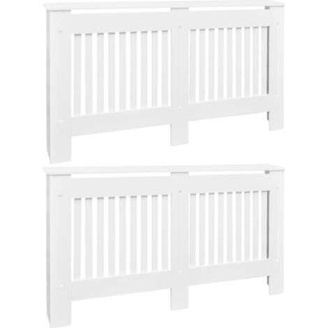 vidaXL Copritermosifoni 2 pz in MDF 152 cm Bianchi