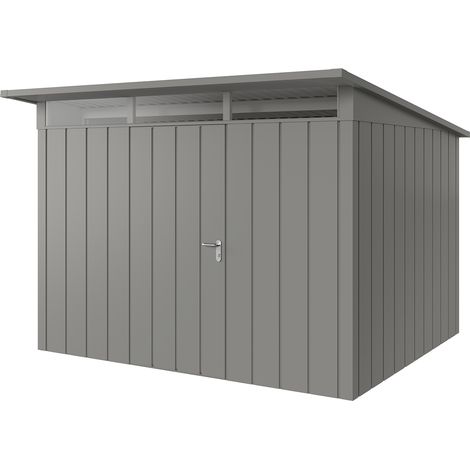Hörmann Metall-Gerätehaus "Juno" mit Pultdach, JPD13 - Modern, 310 x 262 cm (B x T), graualuminium, 1-flüglige Tür, Anschlag links (1/5)