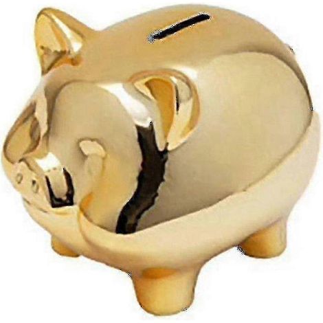 Goldene Keramik-Spardose, niedliche und kreative Heimdekoration, goldenes Schweinchen