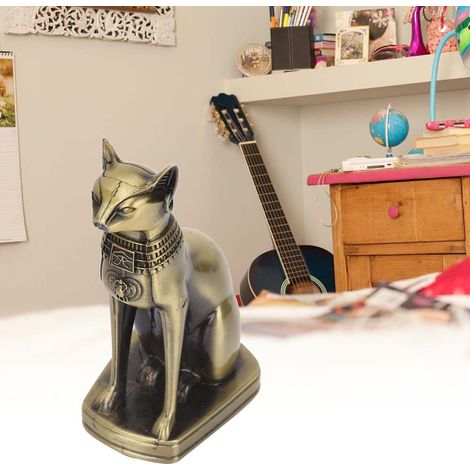 Statuette de chat égyptien antique en métal, figurine, objet de décoration pour la maison ou le bureau