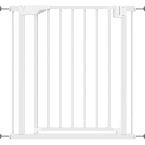 Barrière d'escalier sans perçage, à fermeture automatique, pour enfants, cuisine, escaliers, 76-82 x 76 cm, blanche Ce p