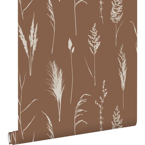 papier peint hierba de la pampa brun rouille  - ESTAhome (1/5)