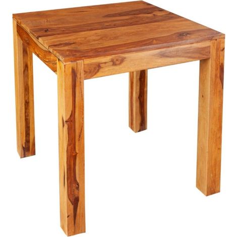 Esstisch TAVINA 70 cm – Quadratisch aus massivem, lackiertem Sheeshamholz