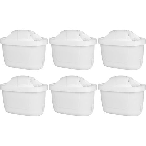 Cartouches de Filtre à Eau 6 Pièces, Filtre de Remplacement Compatible avec Brita Maxtra+, Maxtra Pro, Style, Marella, Elemaris, pour Remplacement Cartouches Brita, Réduction Chlore, Calcaire (1/5)