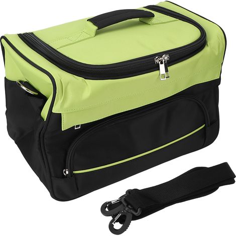 Sac à dos coiffeur grand format, porte-ciseaux et peigne, trousse de barbier avec bandoulière réglable, vert, rangement professionnel matériel de salon (1/5)