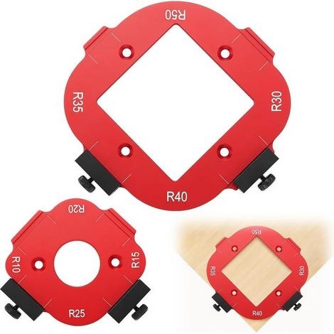 Lot de 2 Gabarits Défonceuse Bois - 4 en 1, Positionnement Précis pour Défonceuse, Plan de Travail et Angle Arc (1/5)