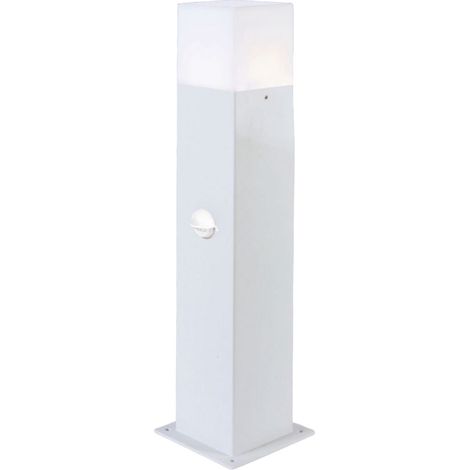 Lampione palo luminoso da giardino Bianco con attacco per lampadine E27 dotato di sensore movimento PIR (1/4)