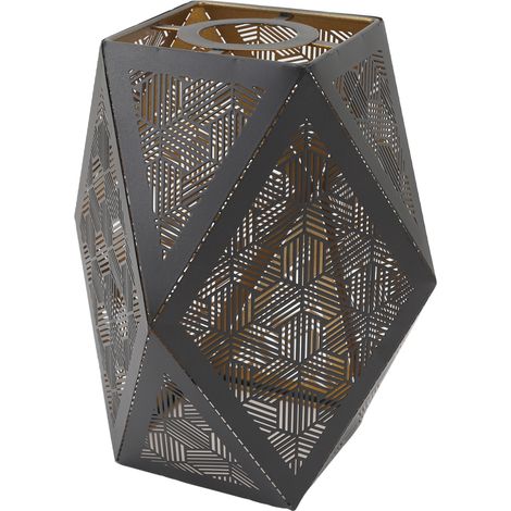 Ortviai Abat-jour métallique polygonal creusé pour lampe sur pied, à poser ou suspendue – E27/E26, en fer forgé (1/5)