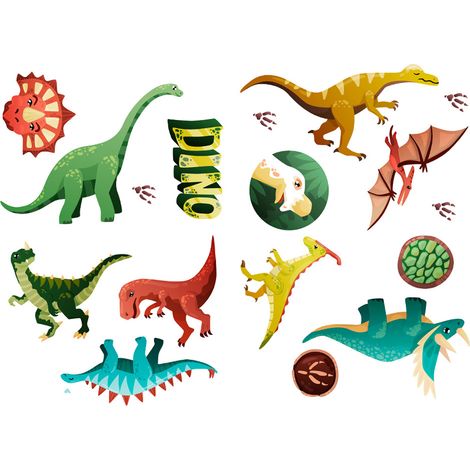 14 Autocollants dinosaure, Effet luminescent, PVC amovible, Décoration murale, Pour chambre d'enfant et salle de classe (1/5)