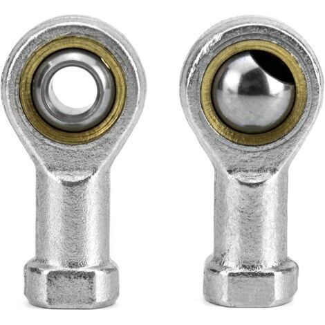 2 Pièces 8mm Embout Roulement à Rotule M8 x 1.25, Femelle Filétage Auto-Lubrifiantes