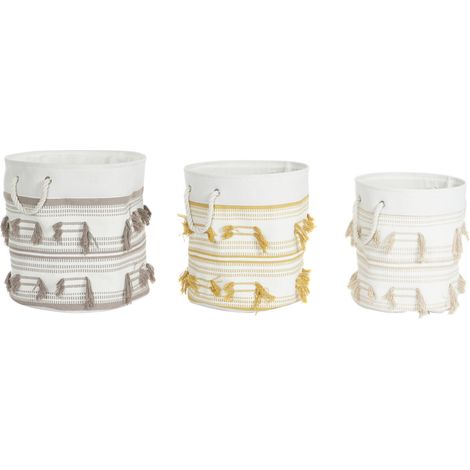 Cesta Set 3 Poliester Algodon 43X43X45 Flecos DC199160 (1/5)