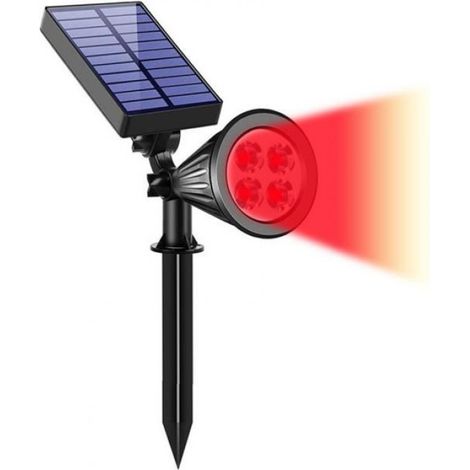 Projecteur Solaire Extérieur - 4 LED - IP65 - 360 × 143 × 85 mm - Autonomie Jusqu'à 12 H - Pour Allée Jardin Cour - Par Unité (1/3)
