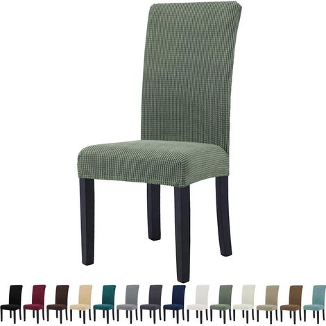 Stuhlhussen 2er Set, Stretch Stuhlbezug für Esszimmerstühle, Hellgrün (1/5)