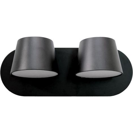 MALIA LAMPADA DA PARETE A LED DOPPIO 24W 4200K NERO