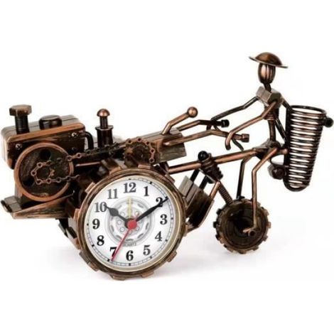 tracteur bronze - Réveil rétro en forme de Train, mode, personnalité créative, horloge de chevet'étudiant, dé (1/4)