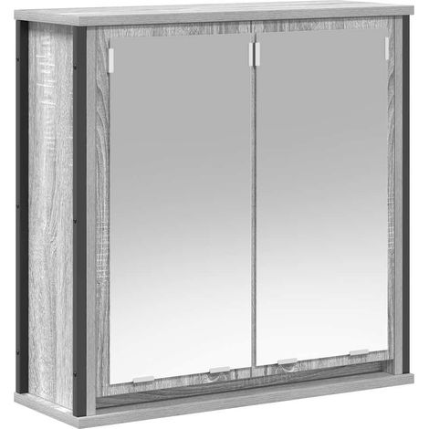 Maison Exclusive - Pensile da Bagno con Specchio Grigio Sonoma 60x21x60 cm