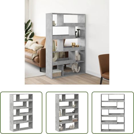 vidaXL Betonfarbe - Bücherregal Betongrau 100x33x156,5 cm Holzwerkstoff (1/5)