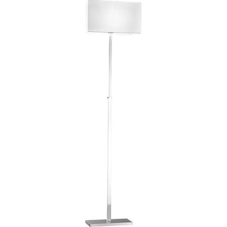 Piantana Contemporanea Para Hotel Metallo Cromo Tessuto Bianco 1 Luce E27 (1/2)