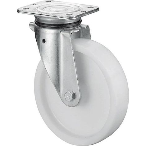 Schwerlast-Lenkrolle D.250mm Trgf.600kg Ku.Platte L138xB110mm BS ROLLEN (1/3)