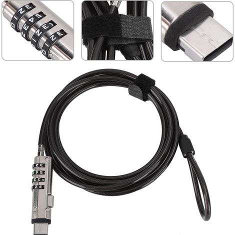 Câble de Sécurité pour PC Portable avec Serrure à Code 4 Chiffres Anti-Vol (1/5)