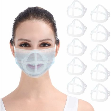 Support 3D pour Masque Facial 10PCS Cadre de Support intérieur pour Masque Transparent Gardez Le Tissu Hors de la Bouche pour créer Plus d'espace pour Une Protection respiratoire Confortable (1/5)