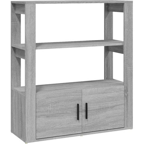 Maison Exclusive - Credenza Grigio Sonoma 80x30x90 cm in Legno Multistrato (1/5)