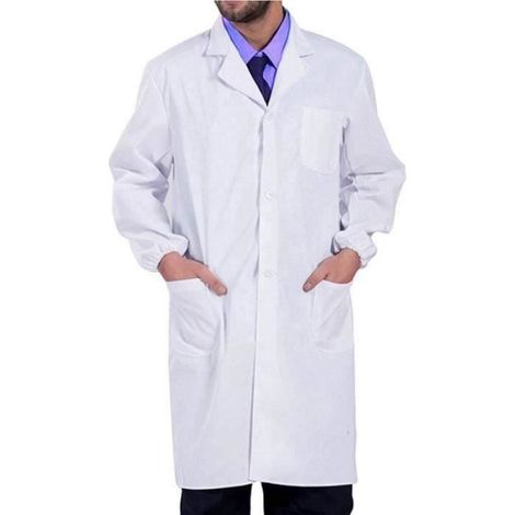 Blouse De Laboratoire - Manches Longues - Blanc - Coton Polyester - Unisexe - Taille XXXXL