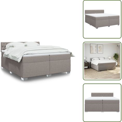 Boxspringbett mit Matratze Taupe 200x200 cm Stoff - Boxspringbett - Doppelbett - Bettsofa - Schlafsystem - Tapete (1/5)