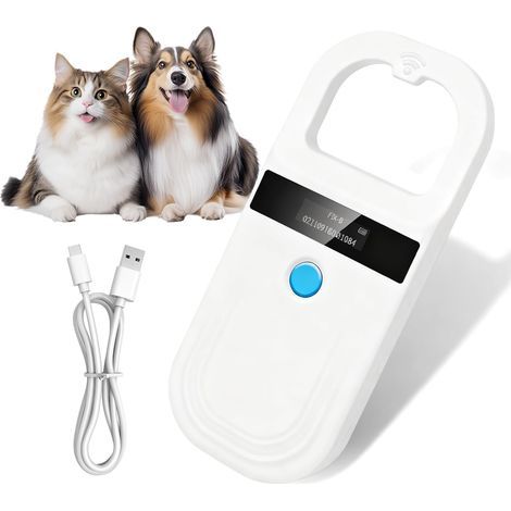 Mikrochip-Lesegerät, Tieridentifikationslesegerät, wiederaufladbares RFID-EMI-Mikrochip-Lesegerät für Tiere, 134,2 kHz 125 kHz, Haustiermarken-Lesegerät für Haustiere/Schweine/Hunde/Katzen (1/5)