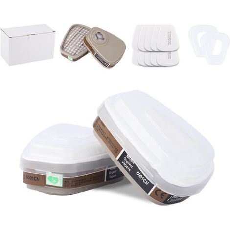 QORVA-Cartouches filtrantes pour masques de protection, pour respirateurs, peintures chimiques et vapeurs organiques, compatibles avec les respirateurs 6200, 6800, 7502 et 7503.