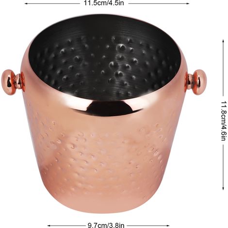 Seau à glaçons en acier inoxydable 1L, bac à glaçons, pour bar, maison et hôtel (or rose) (1/5)