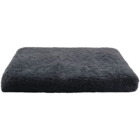 QORVA-Coussin carré en peluche gris foncé pour chien et chat, 40 x 30 x 5 cm, doux et moelleux, idéal pour un sommeil profond, 1 pièce