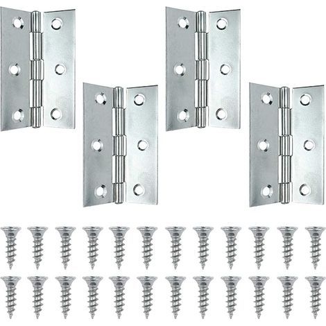 Charnières en Acier Inoxydable, Charnières pour Portes, Charniere Porte de Porte Pliantes en Acier Inoxydable Paumelle Charnière pour Meubles Matériel Armoire Garde Porte Tiroir (4 pièces) (1/5)