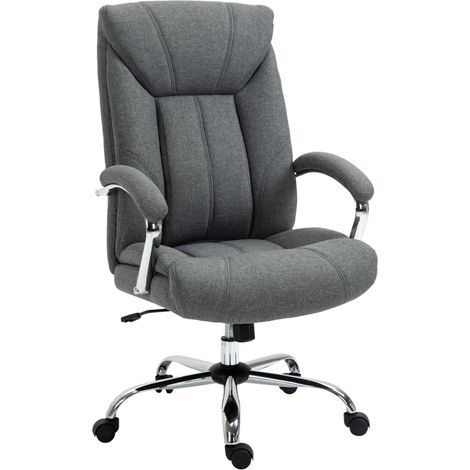 Silla de oficina con función balancín,silla ergonómica con reposabrazos y reposacabezas acolchados,silla de escritorio regulable en altura,silla giratoria con respaldo,nailon,gris,65x78x110-118cm (1/5)