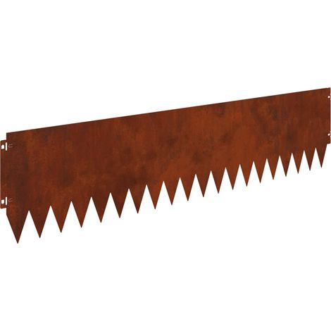 Lawn Edging 10 pcs 103 x 25 cm Steel Rusty vidaXL