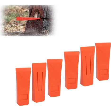 Coin D'Abattage pour TronçOnneuse 6" avec Pointes pour Un Abattage SûR, ABS Coins éclateurs pour Jardinage avec Poche, Robuste et Durable, Outil Accessoire pour Bûcheron/Lot de 6 (1/5)