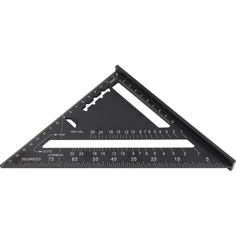 7 Zoll metrischer Dreieckwinkelmesser aus schwarzer Oxidations-Aluminiumlegierung für Dacharbeiten (metrisch) (1/5)