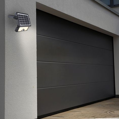 LED Solarleuchte Solarlampe Baustrahler Schwenkbar Sensor Schalter Schwarz Hof (1/4)