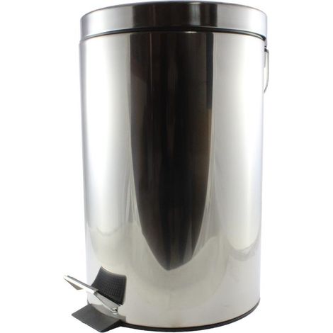 WURKO cubo pedal inoxidable 12 l , Cubo pedal inoxidable 12 litros Cubo con pedal de acero inoxidable de diseño elegante y atractivo, adecuado para uso doméstico y comercial. C (1/4)
