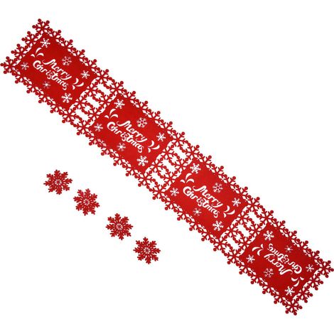 Chemin de table de Noël, napperon, protection thermique, absorption d'eau, en feutre (4 napperons anglais, 4 sous-verres) (1/5)