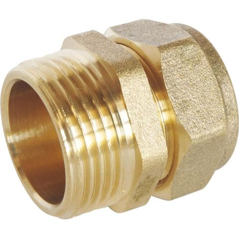 Raccord Compression Laiton Mâle 20/27 - Tube Cuivre 16mm - Plomberie Chauffage (1/3)