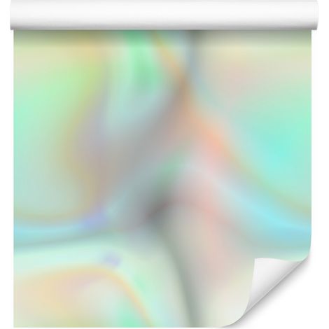 Papel pintado con degradado de menta, gris claro y crema, 50x1000 cm. (1/5)