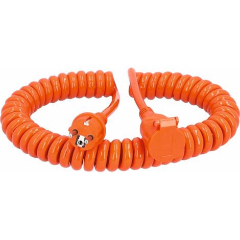 CABLE SPIRALE EXTENSIBLE DE 1 A 5 M H07BQ-F 3G2,5 IP44 - Orange