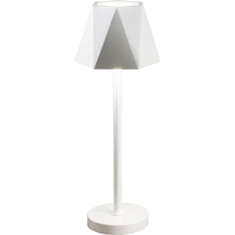 Lampada tavolo LED 12x38 cm ricaricabile USB touch senza fili FIJI Bianco (1/4)