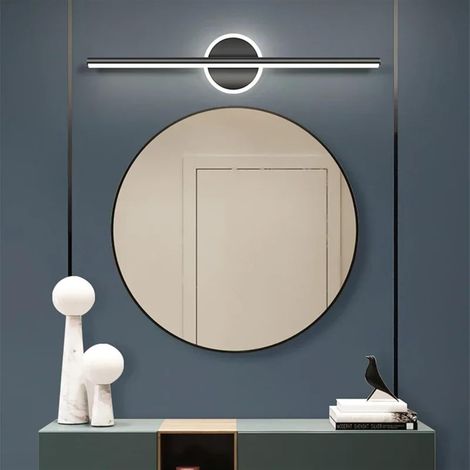 Luminaire Mural Moderne 40cm - Lampe Miroir LED 10W Lumière blanche - Luminaire Vanité Salle de Bain - Éclairage Miroir Coiffeuse Lumineux-Noir (1/5)