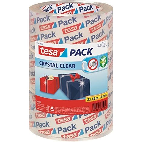 Cinta adhesiva Tesa Packband transparente 66 m x 50 mm - Pack de 3