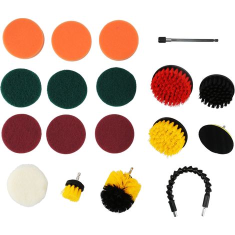 19PCS Drill Brushes Set Electric Scrubber Cleaning Kit Polishing Pad Set Cleaning Tools for Car Bathroom Supplies