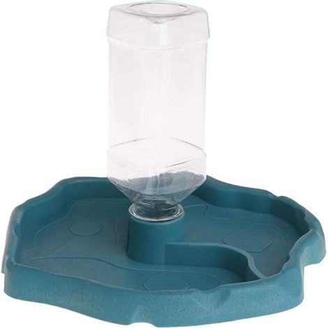 CSPARKV Automatic Reptile Feeder, Reptile Food and Water Dish Bowl, 2 in 1 Turtle Tortoise Water Dispenser, Reptile Water Dish with Bottle for Lizard Gecko Bearded Dragon (Blue) (1/5)