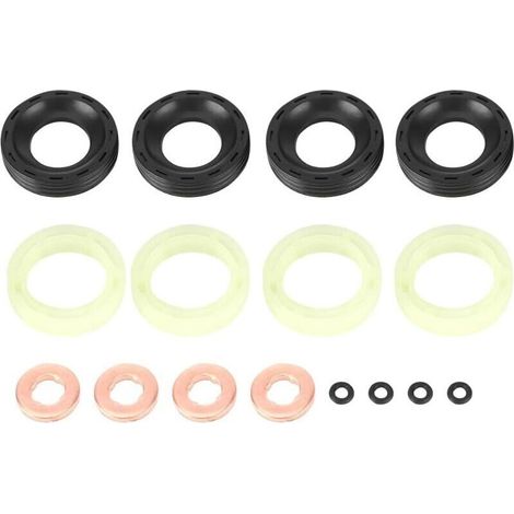 Joints Injecteurs Kit Rondelles Injection Carburant, Joints D'injecteur Haute Qualité Pour Injecteurs Carburant, Joints D'injecteur Pour Conditions Haute Température Et Pression(Noir) (1/5)