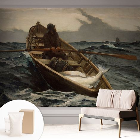 Tapete Vliestapete mit Kleber für Wohnzimmer Schlafzimmer Küche - Wanddekoration Fischer auf dem Meer 312x219 cm (1/5)